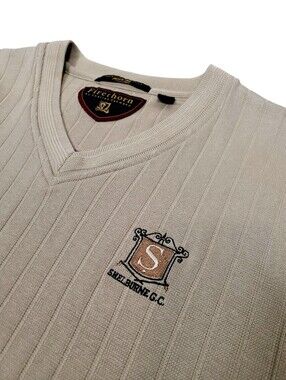 Y2K Firethorn Light Beige Colour Golf Sweater Vest Top Size: M